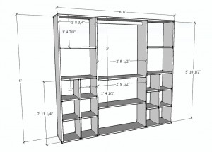 Closet Organizer Dimensional Drawings